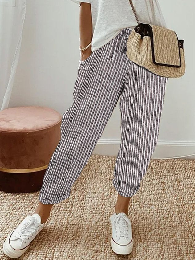 Women's Drawstring Pants Tapered Leg Side Pockets – Daytime Travel