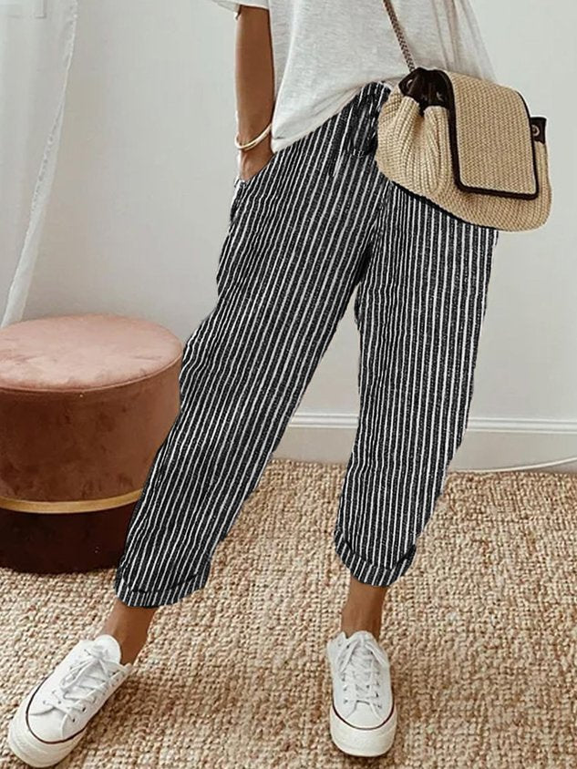 Women's Drawstring Pants Tapered Leg Side Pockets – Daytime Travel