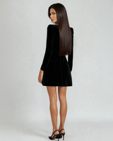 Women's Fall Wedding Guest Dress Square Neck Long Sleeve – Cocktail Party