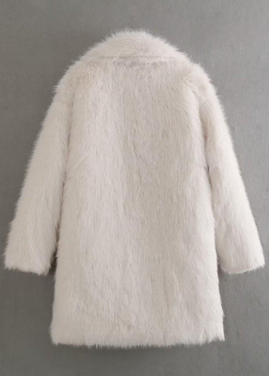Women’s Faux Fur Coat Shawl Collar Long Sleeve – Holiday Evenings