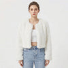 Women’s Faux Fur Jacket Long Sleeve Open Front – Winter Socials