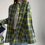Women's Flannel Shirt Plaid Button Front Chest Pocket – Coffee Runs