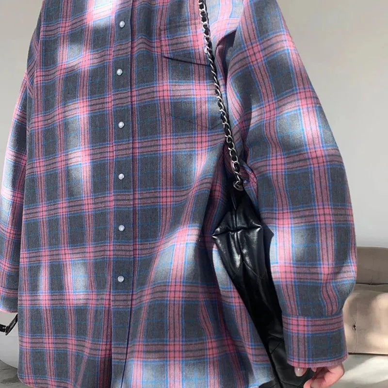 Women's Flannel Shirt Plaid Button Front Chest Pocket – Coffee Runs
