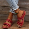 Women's Flat Sandals Open Toe Double Strap Cutout Slip On – Outdoor Summer Wear