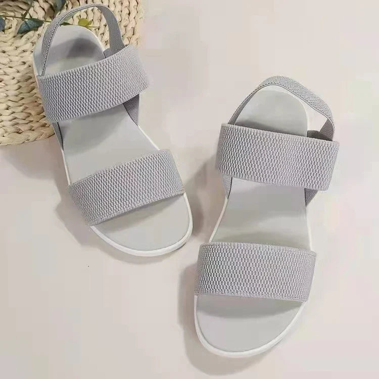 Women's Flat Sandals Open Toe Elastic Strap – Casual Summer Everyday