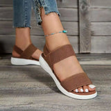 Women's Flat Sandals Open Toe Elastic Strap – Casual Summer Everyday