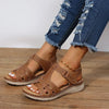 Women's Flat Sandals Open Toe Multi Strap Hook and Loop – Summer Casual Wear