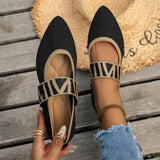 Women's Flat Slip On Shoes Pointed Toe Instep Strap Textured – Modern Casual Look