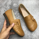 Women's Flat Slip On Shoes Round Toe Knot Detail Low Cut – Relaxed Daily Style