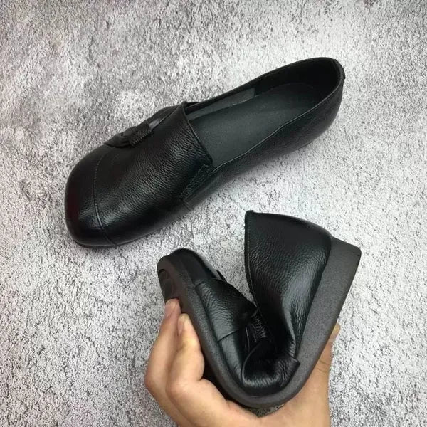 Women's Flat Slip On Shoes Round Toe Knot Detail Low Cut – Relaxed Daily Style