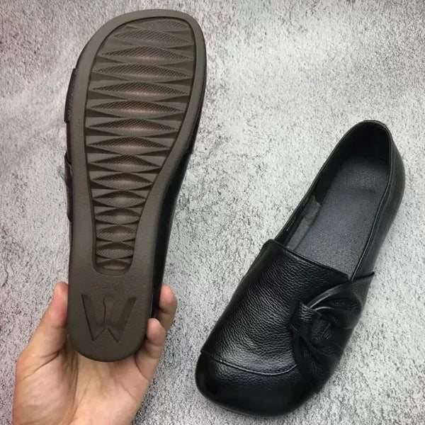 Women's Flat Slip On Shoes Round Toe Knot Detail Low Cut – Relaxed Daily Style