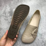 Women's Flat Slip On Shoes Round Toe Knot Detail Low Cut – Relaxed Daily Style