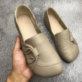 Women's Flat Slip On Shoes Round Toe Knot Detail Low Cut – Relaxed Daily Style
