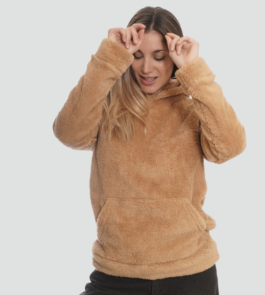 Women’s Fleece Hoodie Kangaroo Pocket Long Sleeves Ribbed Trim – Morning Market Visits