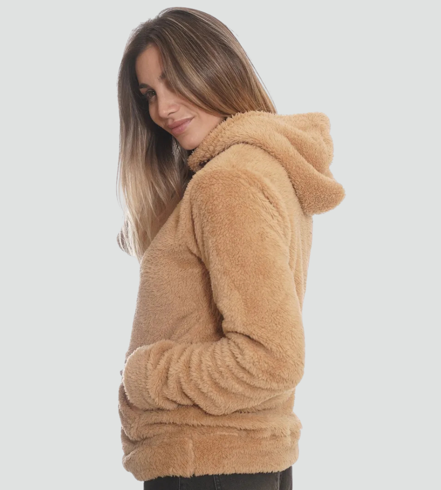 Women’s Fleece Hoodie Kangaroo Pocket Long Sleeves Ribbed Trim – Morning Market Visits