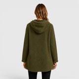 Women’s Fleece Hoodie Textured Surface Patch Pockets Long Sleeves – Park Walks