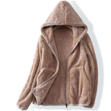 Women’s Fleece Hoodie Zip Front Patch Pockets Long Sleeves – Weekend Errands