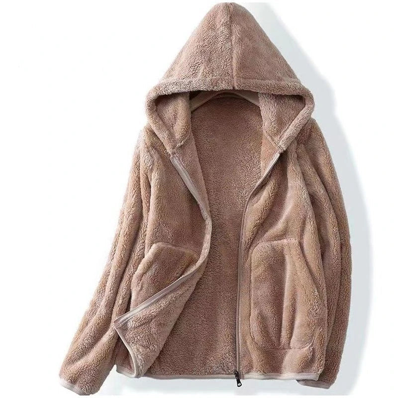 Women’s Fleece Hoodie Zip Front Patch Pockets Long Sleeves – Weekend Errands