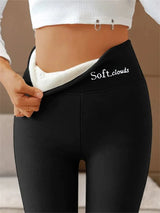 Women’s Fleece-Lined Pants High Waist Wide Waistband Tapered Leg – Winter Travel Days