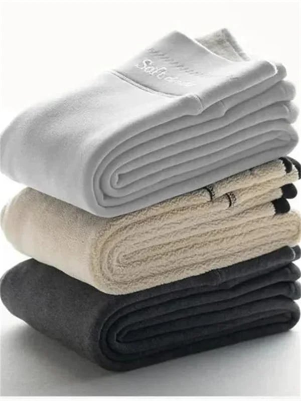 Women’s Fleece-Lined Pants High Waist Wide Waistband Tapered Leg – Winter Travel Days