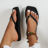 Women's Flip Flops Square Footbed Toe Post Strap – Poolside Resort