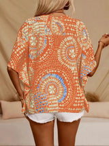 Women's Floral Blouse V Neck Short Sleeve Loose – Summer Party