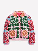 Women's Floral Coat Quilted Button Front Rounded Collar – Spring Outing