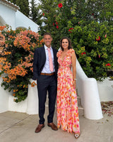 Women's Floral Maxi Dress Sleeveless Cut-Out – Wedding Guest