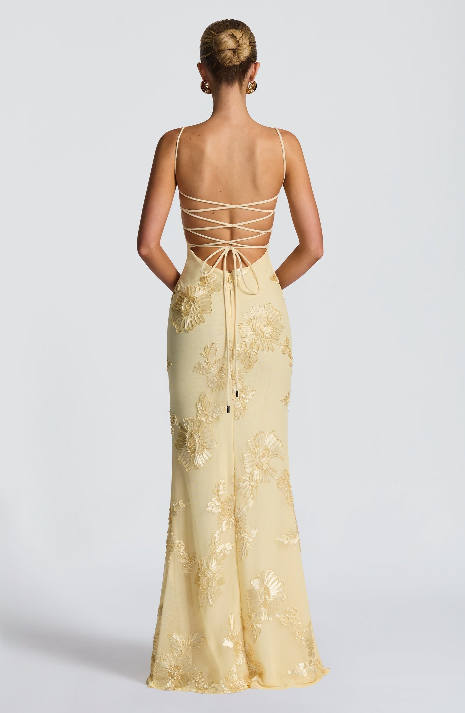 Women's Floral Maxi Wedding Guest Dress Corset Spaghetti Strap – Formal Occasion