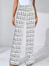 Women's Geometric Print Wide Leg Pants High Waist Pull-On – Night Party