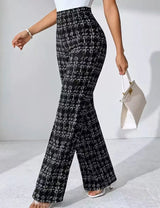 Women's Geometric Print Wide Leg Pants High Waist Pull-On – Night Party