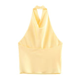 Women's Halter Neck Top Sleeveless Plunge – Night Style