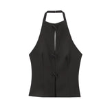 Women's Halter Top Cut Out Sleeveless Cropped – Going Out