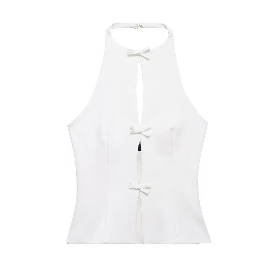 Women's Halter Top Cut Out Sleeveless Cropped – Going Out