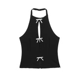 Women's Halter Top Cut Out Sleeveless Cropped – Going Out