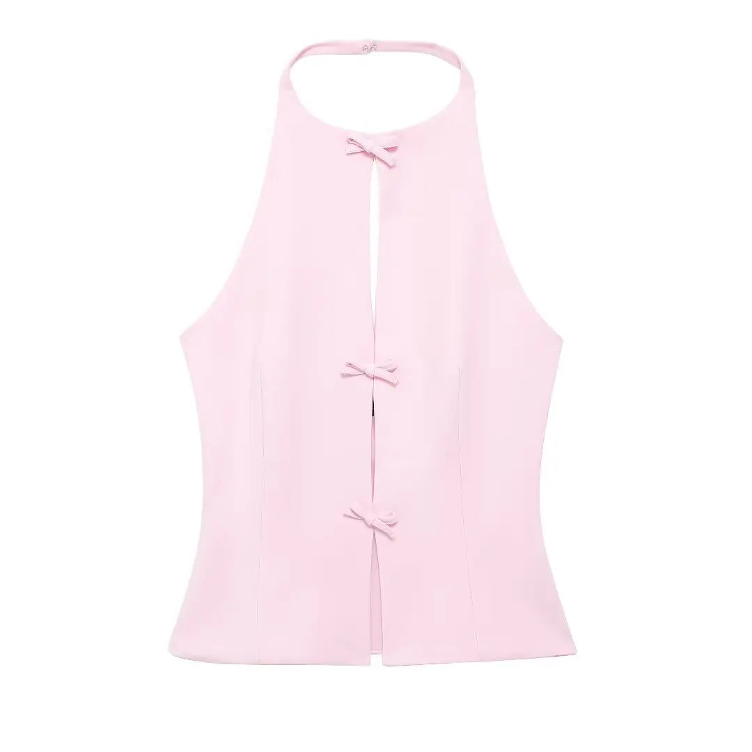 Women's Halter Top Cut Out Sleeveless Cropped – Going Out