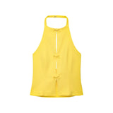 Women's Halter Top Cut Out Sleeveless Cropped – Going Out
