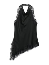 Women's Halter Top Sleeveless Lace Trim Boho – Beach Vacation