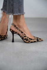 Women's High Heel Pumps Leopard Print Pointed Toe Stiletto Slingback – Night Out