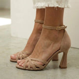 Women's High Heels Crisscross Toe Strap Ankle Buckle – Evening Event