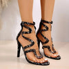 Women's High Heels Snake Print Wavy Strap Stiletto – Party Event