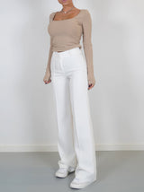 Women’s High-Waist Pants Wide Leg Front Seam – Office Presentations