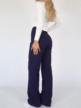 Women’s High-Waist Pants Wide Leg Front Seam – Office Presentations