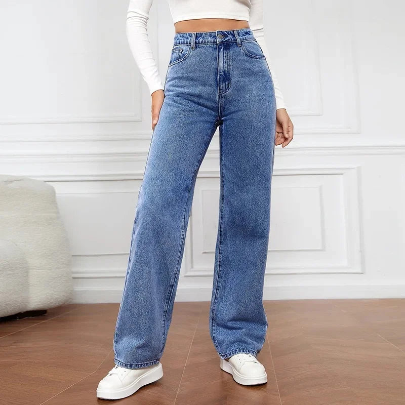 Women's High Waist Wide Leg Denim Jeans – Going Out