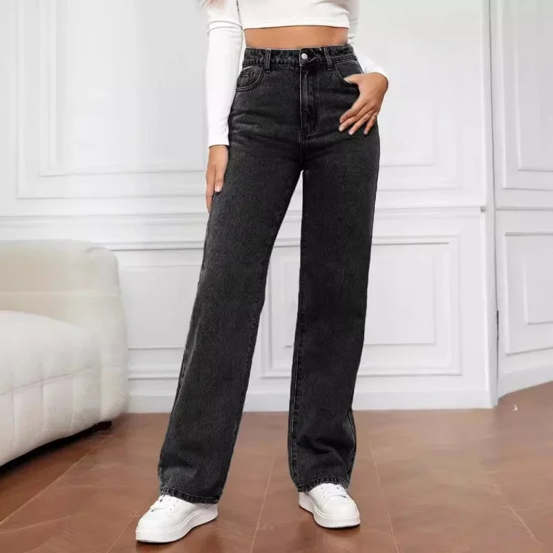 Women's High Waist Wide Leg Denim Jeans – Going Out