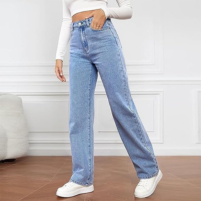 Women's High Waist Wide Leg Denim Jeans – Going Out
