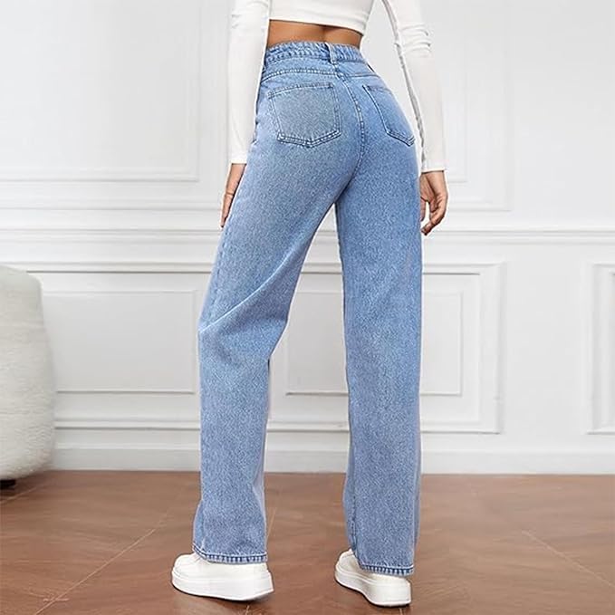 Women's High Waist Wide Leg Denim Jeans – Going Out