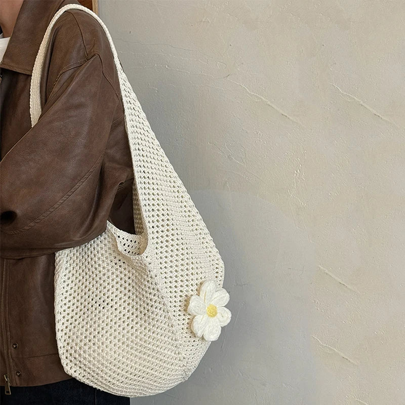 Women's Hollow Weave Crochet Bag Shoulder Straps – Daily Use