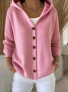 Women's Hooded Cardigan Button Front Long Sleeve Ribbed Hem – Errand Days
