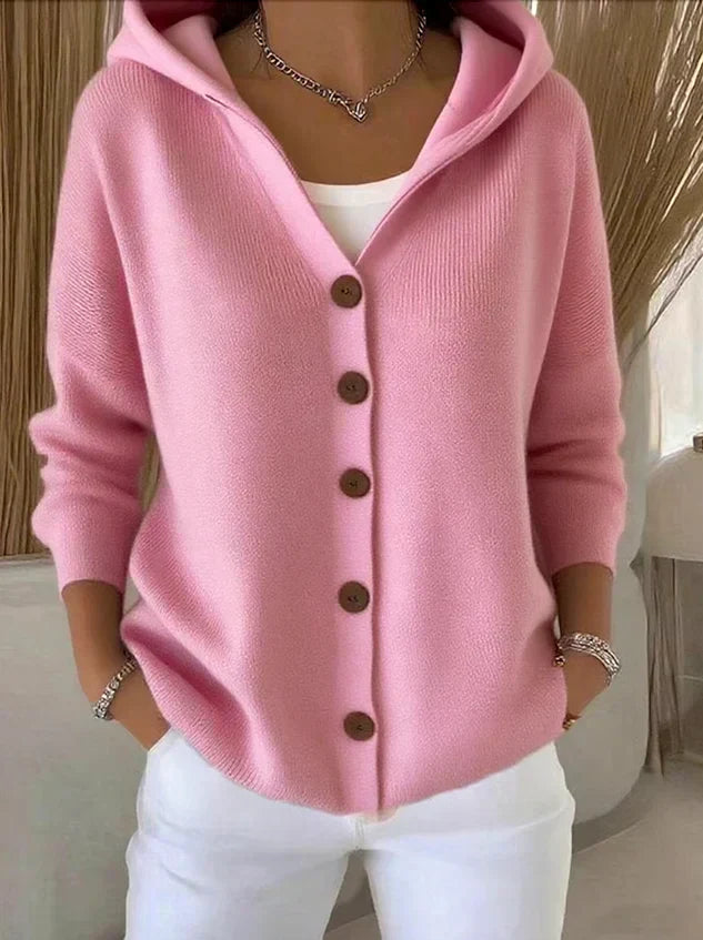 Women's Hooded Cardigan Button Front Long Sleeve Ribbed Hem – Errand Days